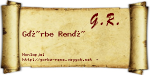Görbe René névjegykártya